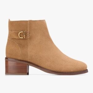 Cole Haan Holis Buckle Bootie, Dark Latte Suede, size 10